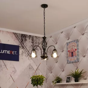 Candelabru cu trei brațe, negru - Gonny Globo 60298-3H