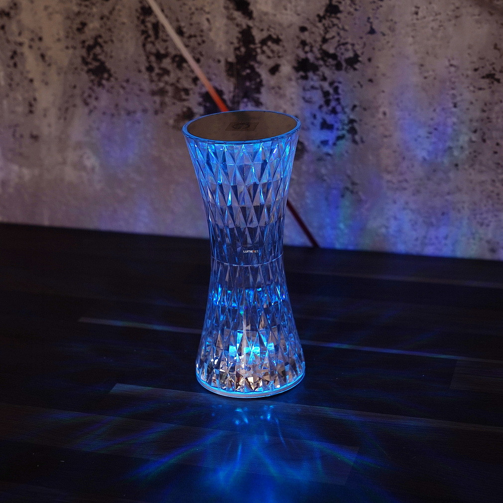 Lampa de masă cu efect de cristal șlefuit, cu culori variabile, 18 cm - Gixi Globo 28073, USB, cu baterie, culori variabile, culori fixe, 1,5 W, 5 V