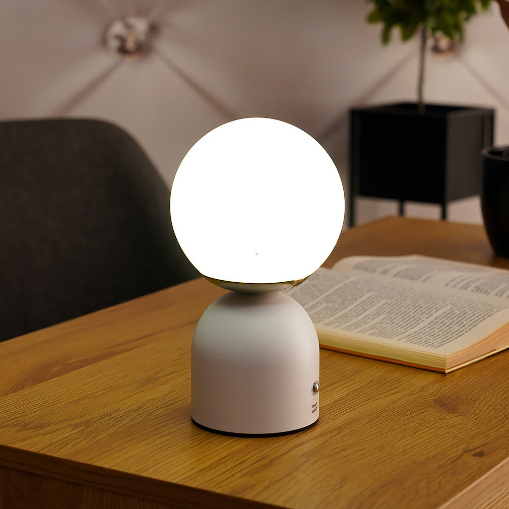 Lampa LED de masă cu comutator tactil, 21 cm - Julsy Globo 21006W, memorie, USB, acumulator, portabilă, reîncărcabilă, 2700-6500 K, 189 lm, 2,5 W