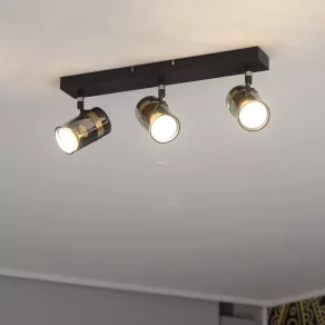   Lampă spot cu margine aurie și 3 socluri - Trabby Globo 57916-3
