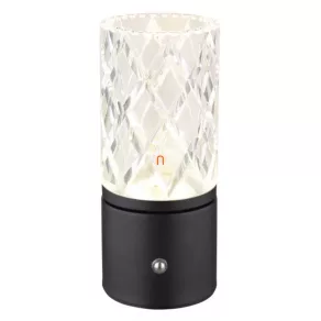   Lampă LED de masă reglabilă, negru, reîncărcabilă, 19 cm - Lunki Globo 21010S, alimentată cu baterii, portabilă, cu intensitate reglabilă, cu cablu de 0,5 m, 2700-6500-4000 K, 185 lm, 2 W, 5 V
