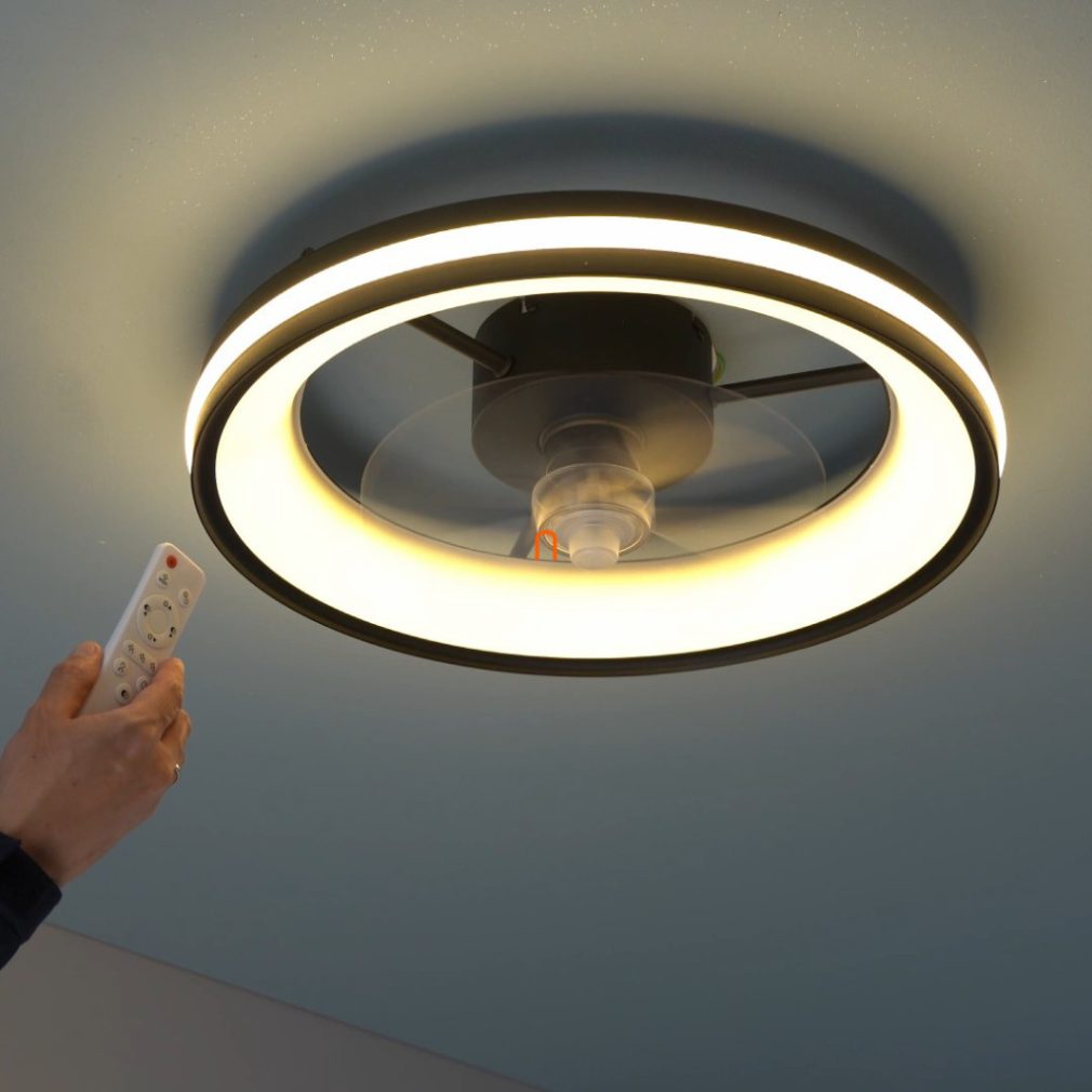 Lampa LED de tavan cu ventilator controlabil prin telecomandă 30W - Gatian Globo 03651