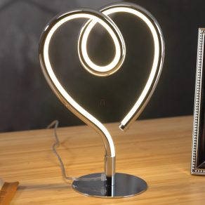   Lampă LED de masă, efect panglică, 23 cm, crom - Amore Globo 28054C - 3000 K, 250 lm, 6 W, cablu de 1,5 metri