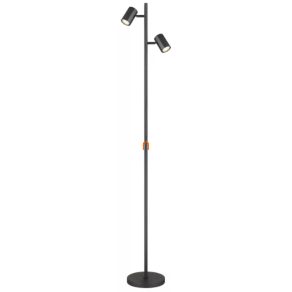   Lampă de podea în culoare gri mat, 158 cm - James Globo 57918S, comutator cu picior, 2xGU10 soclu, 230 V