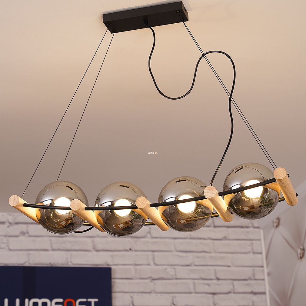 Lampa suspendată cu 4 becuri, 75 cm - Leona Globo 15883-4H