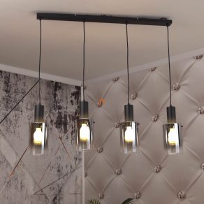   Lampă suspendată de culoare fumurie cu 4 socluri, sticlă - Florentina Globo 15907-4H