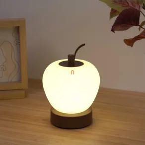   Lampă LED reglabilă în formă de măr, 16 cm - Evalina Globo 21011, alimentată cu baterii, reîncărcabilă, portabilă, cu intensitate reglabilă, cu cablu de 1,5 m, 2700-6500-4000 K, 90 lm, 1,2 W, 230 V