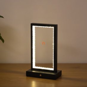   Lampă LED de masă reglabilă cu incrustare de cristal, 23 cm - Samega Globo 24008S, alimentată cu baterie, reîncărcabilă, portabilă, cu intensitate reglabilă, comutator tactil, cablu de 1,2 m, 2700-6500-4000 K, 120 lm, 40 W, 230 V