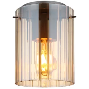   Lampă de tavan cu abajur din sticlă striată, culoare chihlimbar - Tulivar Globo 15904DA