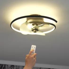   Lampă LED reglabilă pentru tavan, cu ventilator și telecomandă, spirală - Koren Globo 03660