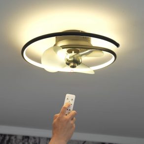   Lampă LED reglabilă pentru tavan cu ventilator, cu telecomandă, spirală - Koren Globo 03660