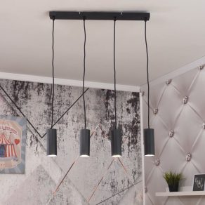   Lampă suspendată cu nervuri și 4 socluri - James Globo 57918-4HB