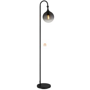   Lampă de podea cu abajur din sticlă de culoare fumurie, 152 cm - Dalton Globo 15885S, comutator cu picior, sticlă, soclu 1xE27, 230 V