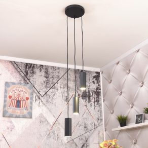   Lampă suspendată cu nervuri și 3 socluri - James Globo 57918-3HB