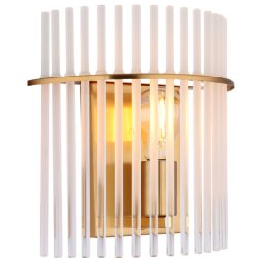   Aplică cu tijă din sticlă, transparentă, culoare auriu - Gorley Globo 15698WM