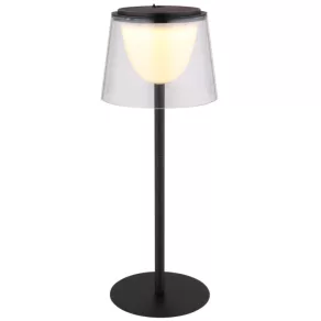   Lampă de birou cu LED și comutator tactil, 34 cm, reîncărcabilă, transparentă - Mariam Globo 58462K - intensitate luminoasă reglabilă, 3000 K, 150 lm, 1,8 W, cablu de 0,8 metri, cu baterie