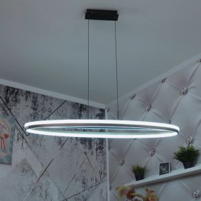   Lampă LED suspendată cu finisaj din cristal, ovală - Della Globo 67179H1