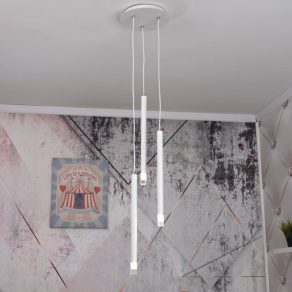   Lampă suspendată, albă, cu 3 socluri - Ryan Globo 15629W-3