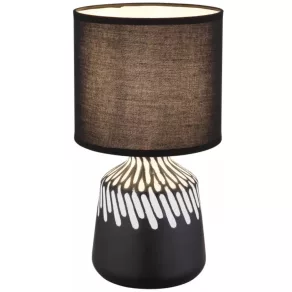   Lampă de masă din ceramică, culoare neagră, 31 cm - Rela Globo 21733S - 1xE14, 230 V, IP20, cablu de 1,3 metri