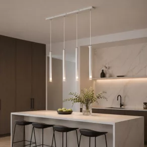   Lampă suspendată, albă, cu 4 socluri - Ryan Globo 15629W-4