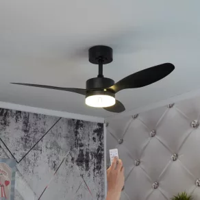   Lampă LED reglabilă pentru tavan cu ventilator și telecomandă, culoare neagră - Blackwell Globo 03608