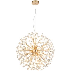   Lampă suspendată de designer, păpădie din cristal în culoarea auriu, 60 cm - Katrina Globo 64135H2