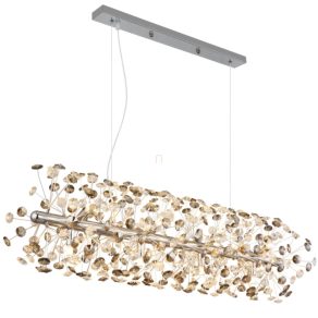   Lampă suspendată de designer, cristal dandelion, crom, culoare fum - Katrina Globo 64135H4C