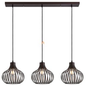   Lampă suspendată în culoarea ruginii, cu 3 socluri - Mateo Globo 333703116X