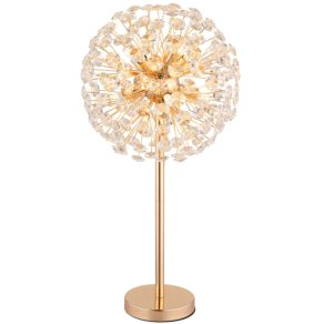   Lampă de masă de designer, 65 cm, cristal dandelion în culoarea auriu - Katrina Globo 64135T - 350 lm, 3,5, cablu de 1,5 metri