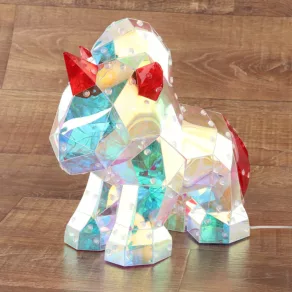 Unicorn cu LED-uri holografice, 26 cm - Brondar Globo 28088