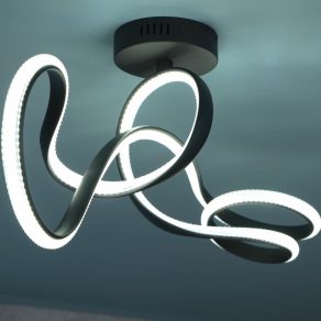   Lampă LED de tavan de designer cu incrustări de cristal, negru - Swirl Globo 67341DS