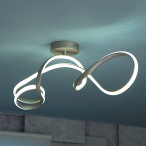   Lampă LED de tavan de designer cu incrustări de cristal, nichel - Swirl Globo 67341DN