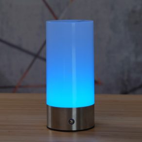   Lampă LED RGBW cu senzor tactil, 19 cm, reîncărcabilă, culoare nichel - Lex Globo 21040RGB - luminozitate reglabilă, 2900 K, 100 lm, 1,8 W, cablu de 1 metru