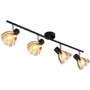   Lampă spot cu sticlă fumurie cu caneluri răsucite, 4 socluri - Zachery Globo 54315S-4