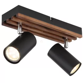 Spot cu aspect de lemn, cu 2 socluri - Kayden Globo 57909-2