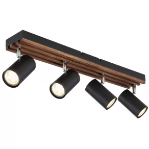Spot cu aspect de lemn, cu 4 socluri - Kayden Globo 57909-4