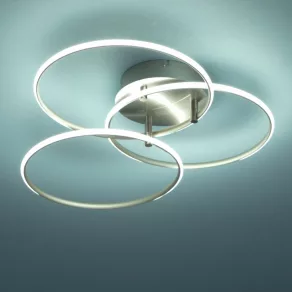   Lampă LED de tavan, cu 3 inele, nichel - Kombos Globo 67355-40N