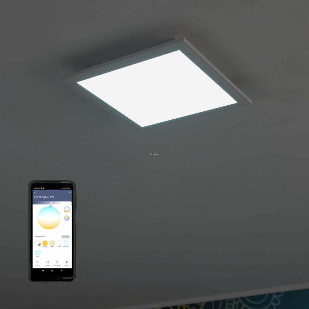 Lampa LED de tavan reglabilă 15,3 W, alb rece-alb cald, culoare albă - Salobrena Eglo 900044