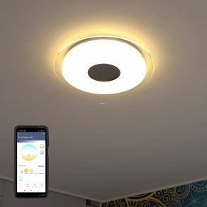   Lampă LED reglabilă pentru tavan cu efect strălucitor, 4x4,8 W, alb rece-cald, culoare alb-crom - Lanciano Eglo 900083