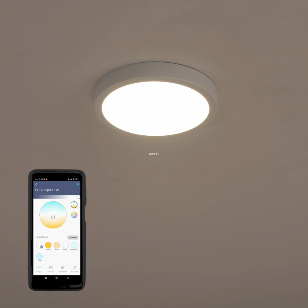 Lampa LED de tavan reglabilă, rotundă, 16,5 W, alb rece-alb cald, culoare albă - Fueva Eglo 900103