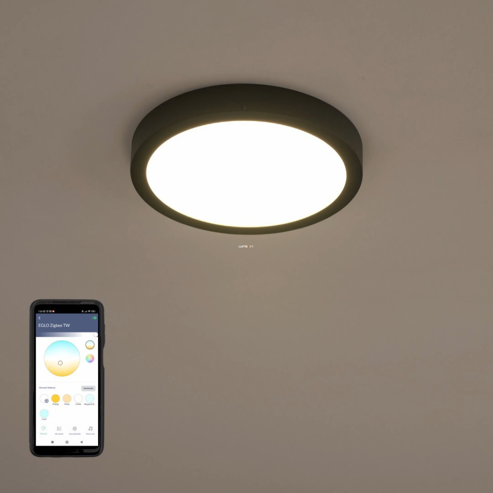 Lampa LED de tavan reglabilă, rotundă, 16,5 W, alb rece-alb cald, negru-alb - Fueva Eglo 900108