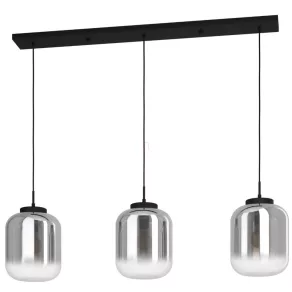   Lampă suspendată, abajur sferic din sticlă - Bulciago Eglo 390104, cu 3 socluri E27, 220-240 V