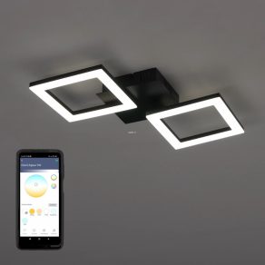   Lampă LED cu intensitate reglabilă pentru tavan, 15,5 W, alb rece-cald, alb și negru - Paranday Eglo 900315