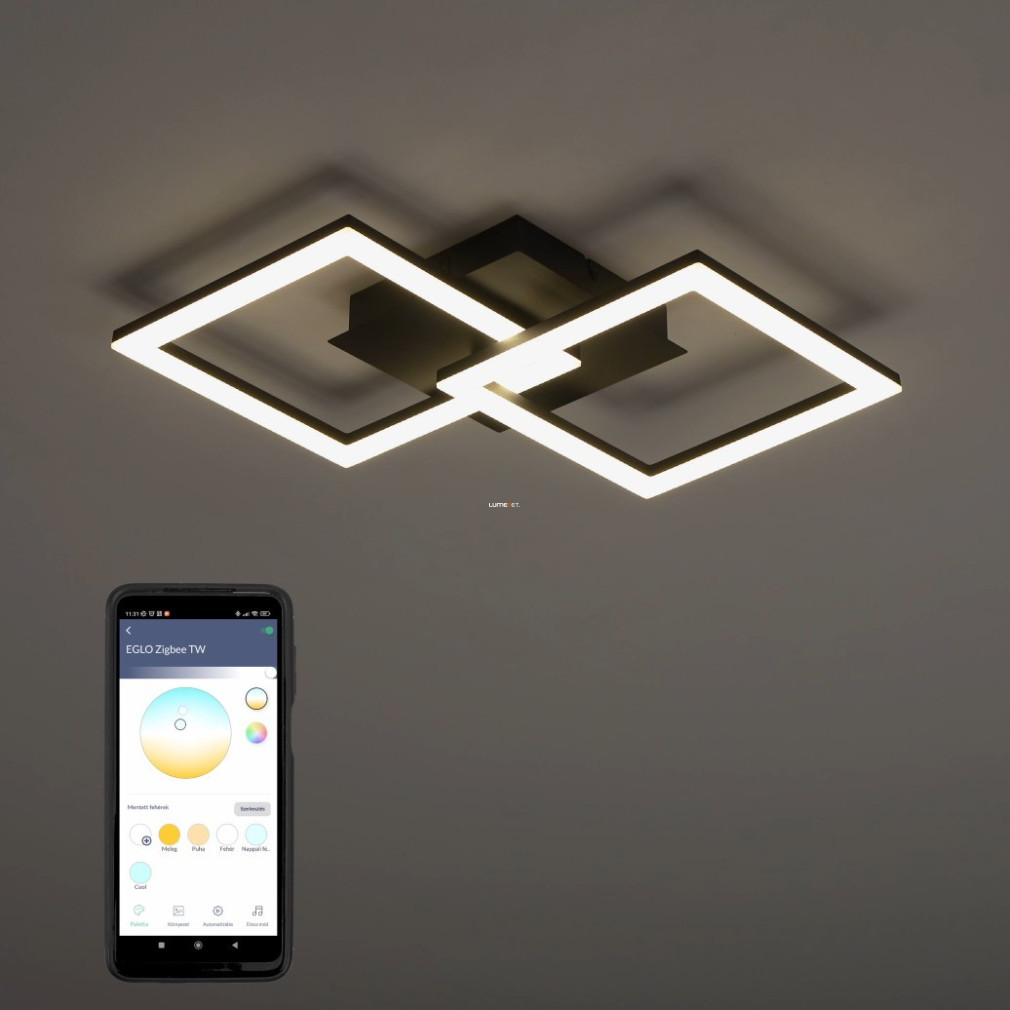 Lampă LED reglabilă pentru tavan, 21,5 W, alb rece-alb cald, negru-alb - Paranday Eglo 900316