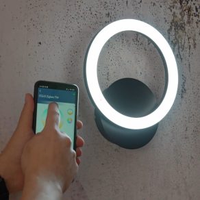   Lampă LED cu intensitate reglabilă, montată pe perete, 12 W, alb rece-cald, alb și negru - Parrapos Eglo 900324