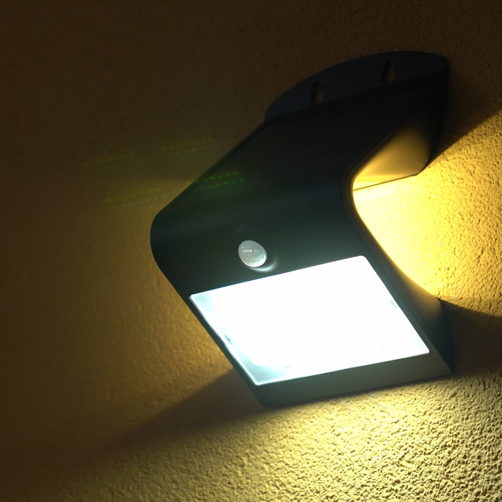 Lampă LED de exterior cu senzor de mișcare și panou solar, negru - Lamozzo Eglo 900255