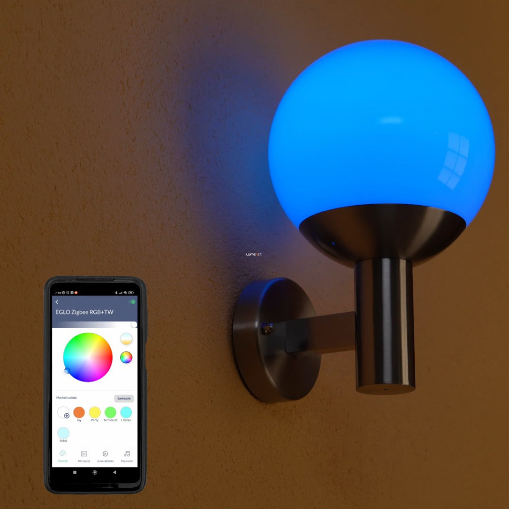 Lampă de exterior reglabilă cu sursă de lumină inteligentă, culoare argintiu-alb - Nisia Eglo 900265