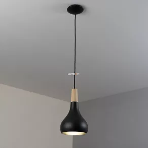 Lampă suspendată, 18 cm, negru-lemn - Sabinar Eglo 900161