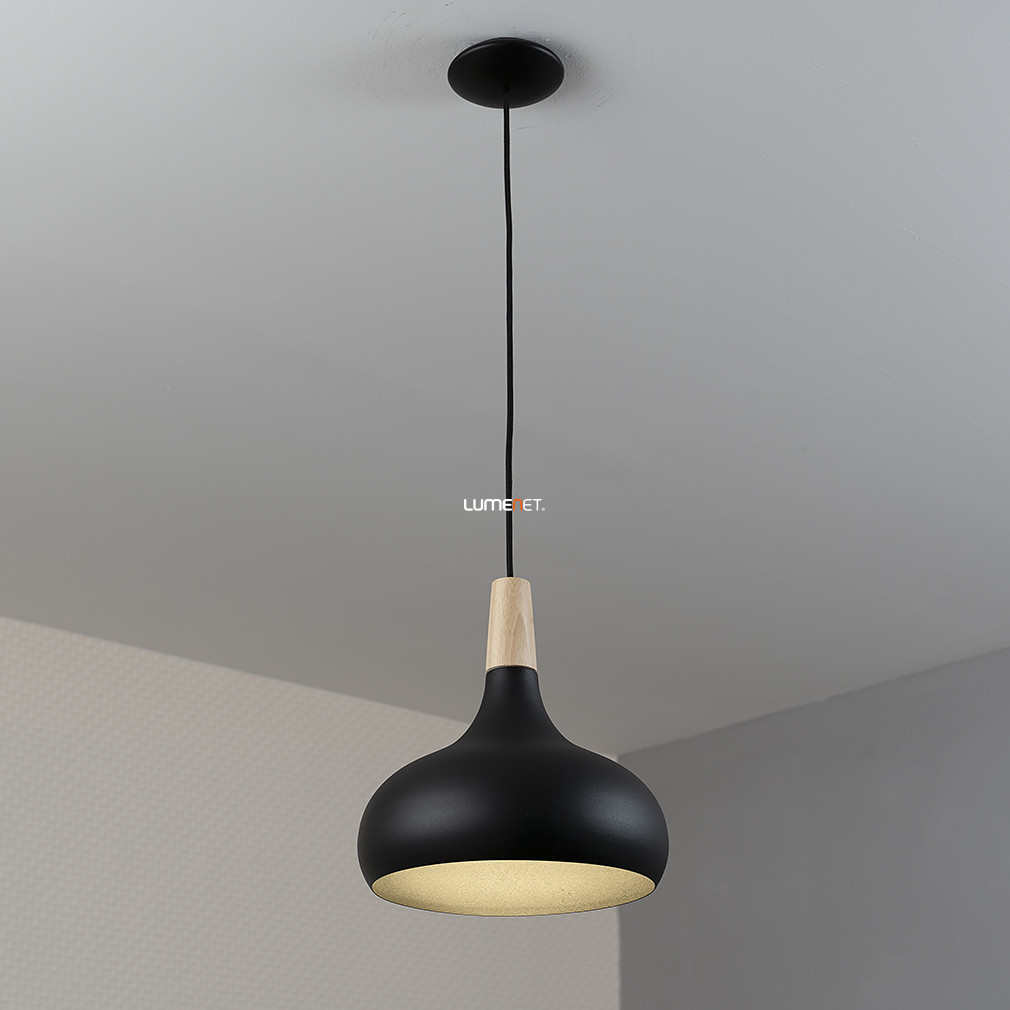 Lampa suspendată, 28 cm, negru-lemn - Sabinar Eglo 900162
