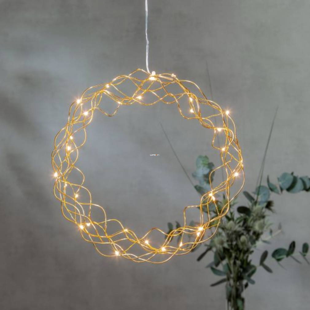 Karácsonyi LED koszorú beltérre, 30 cm (Curly)